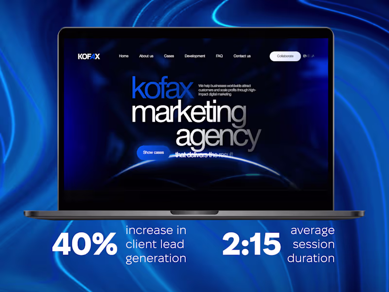 Cover image for UI / UX Website Design for a Marketing Agency