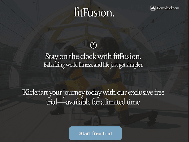 Cover image for Product UI/UX Design for FitFusion App Landing Page