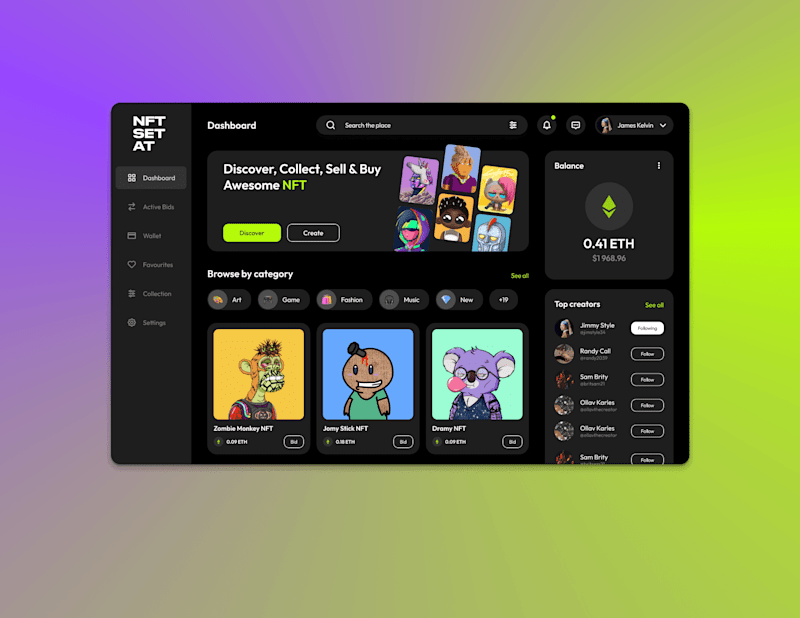 Cover image for NFT Dashboard Design
