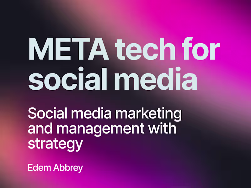 Cover image for Social media marketing and management with META Technologies 