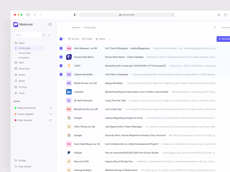 Cover image for Modern Email Management Dashboard
