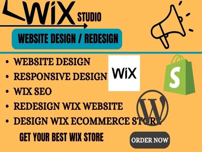 Cover image for  build wix website design redesign and create wix website store