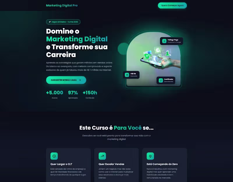 Cover image for High-Converting Marketing Landing Page