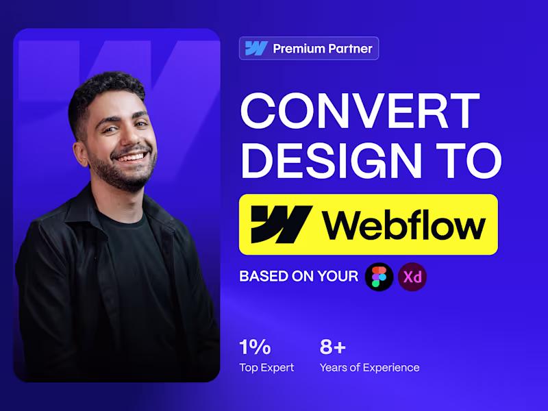 Cover image for Webflow Development from Figma or Adobe XD