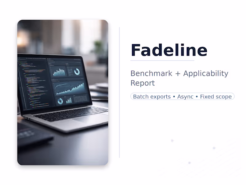 Cover image for Fadeline — Benchmark + Applicability Memo (No-Call)