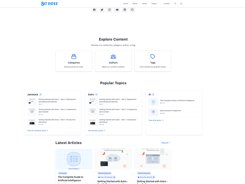 Cover image for GitHub - bitdoze/bitdoze-astro-theme: Astro blog theme by bitdo…