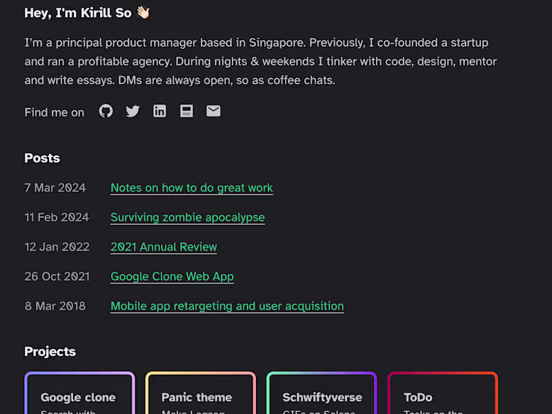 Cover image for Personal website