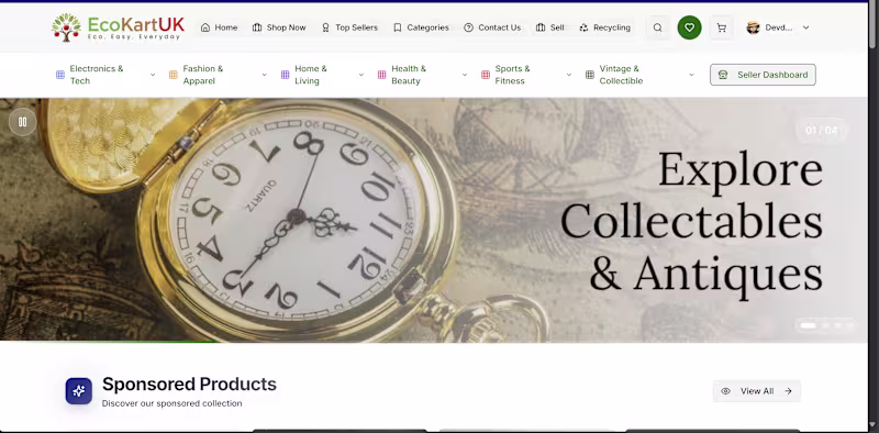 Cover image for EcoCart: Sustainable E-commerce Platform Development