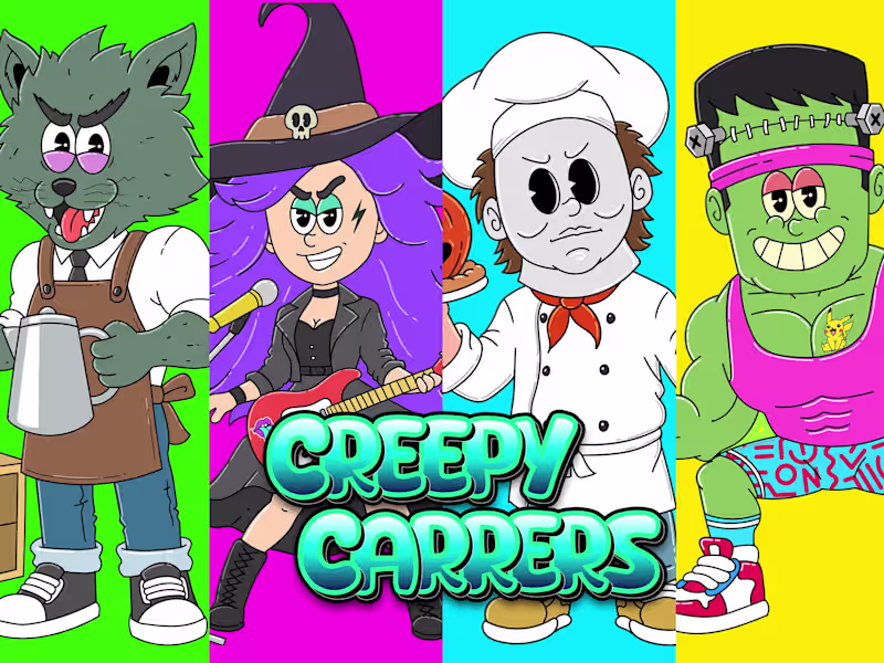 Cover image for Modern Retro Cartoon Characters for Branding, Merch & Content