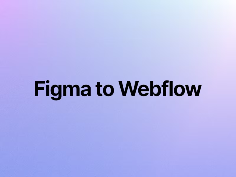 Cover image for Figma to Webflow