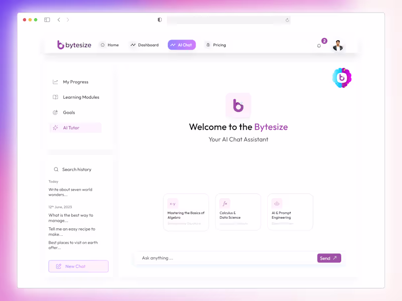 Cover image for AI Chatbot Web App for E-Learning Platform
