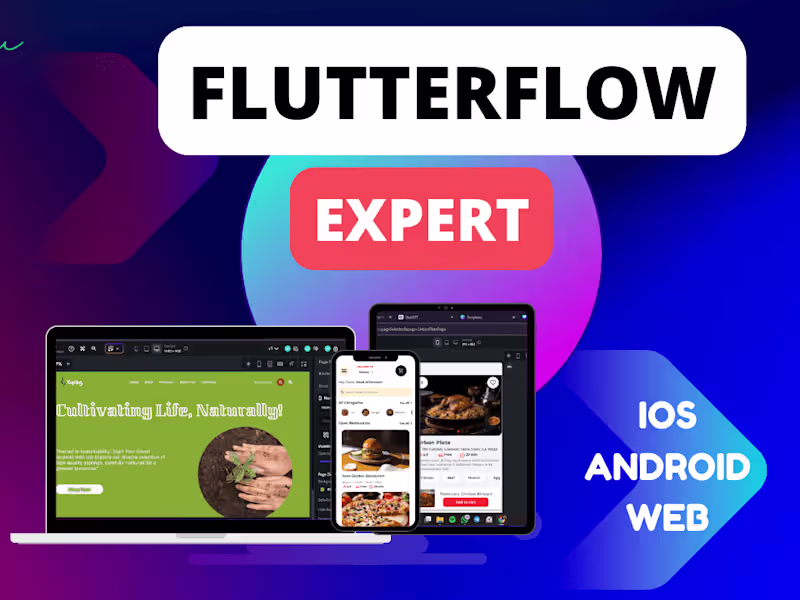 Cover image for Convert Figma to FlutterFlow, Mobile App Development, FlutterApp
