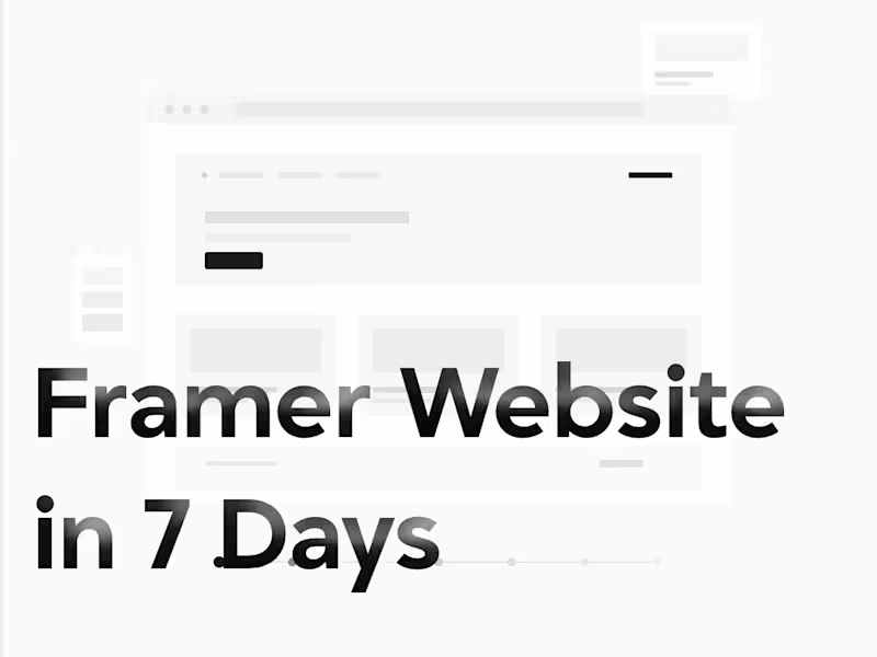 Cover image for Launch a High-Quality Website on Framer in 7 Days