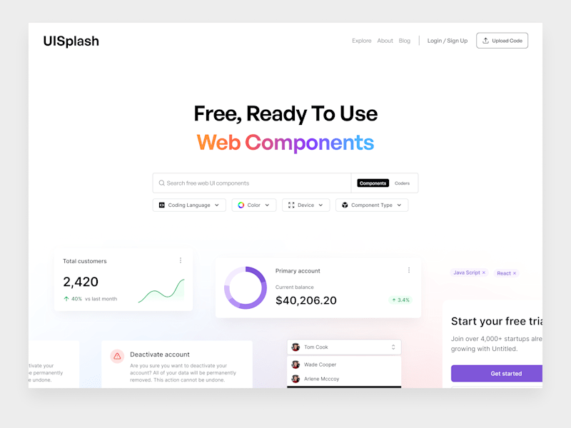 Cover image for UISplash Hero Section Redesign