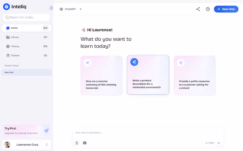 Cover image for Developing Inteliq, an AI-powered chat dashboard inspired by...