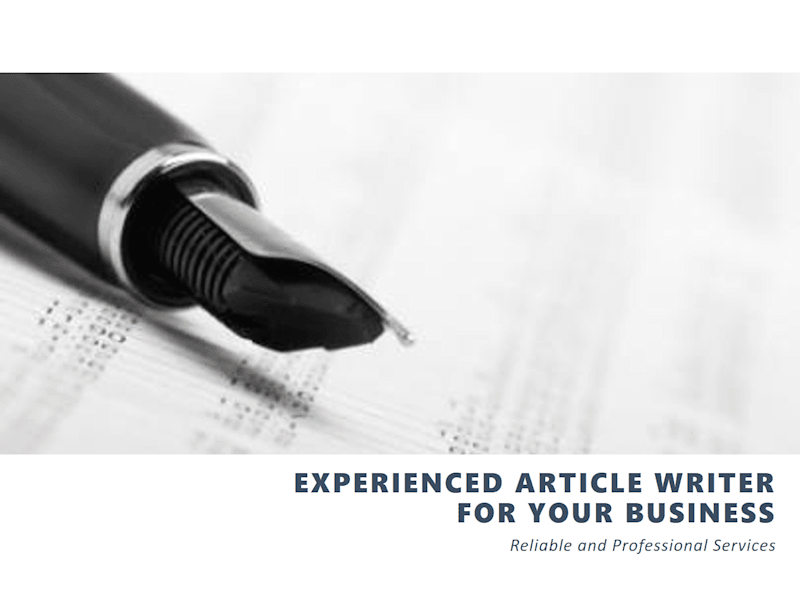 Cover image for  Reliable experienced article writer to promote your Business