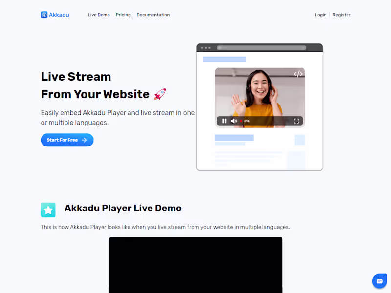 Cover image for Akkadu Player | Stream in multiples languages from your website