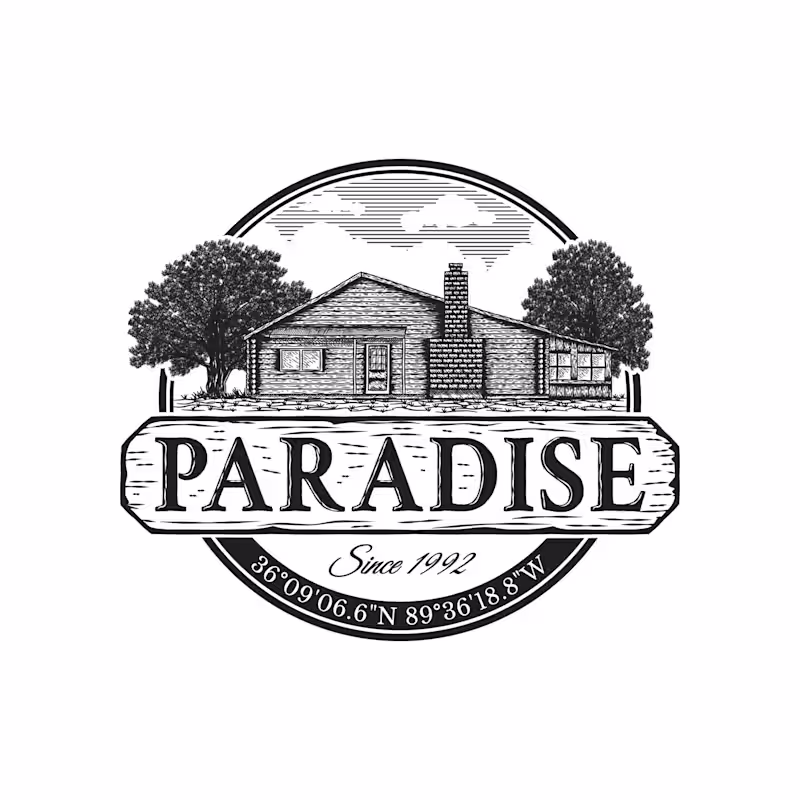 Cover image for Vintage rustic hand drawn emblem logo for Paradise :: Behance
