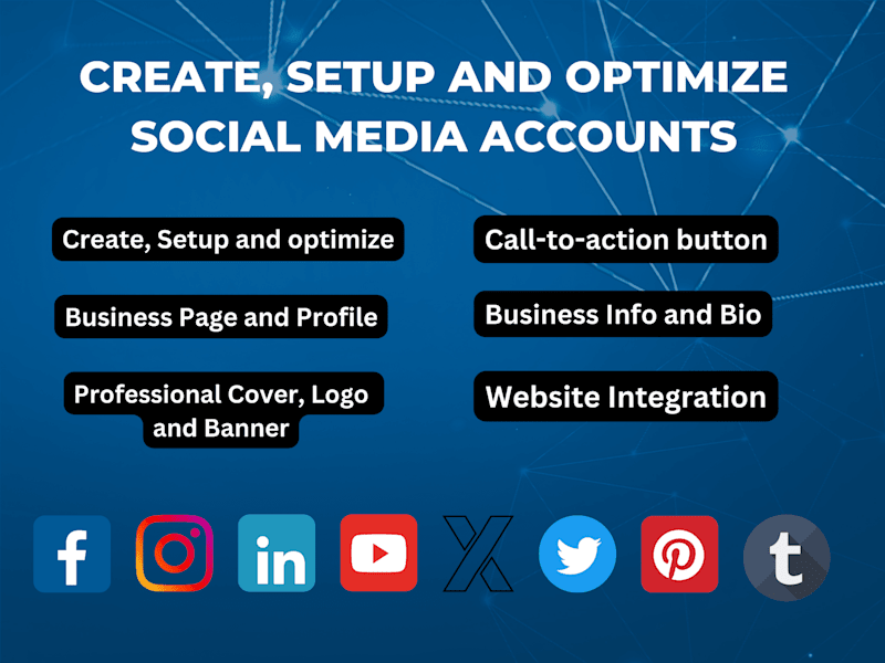 Cover image for I will perfectly create, setup and optimize social media account