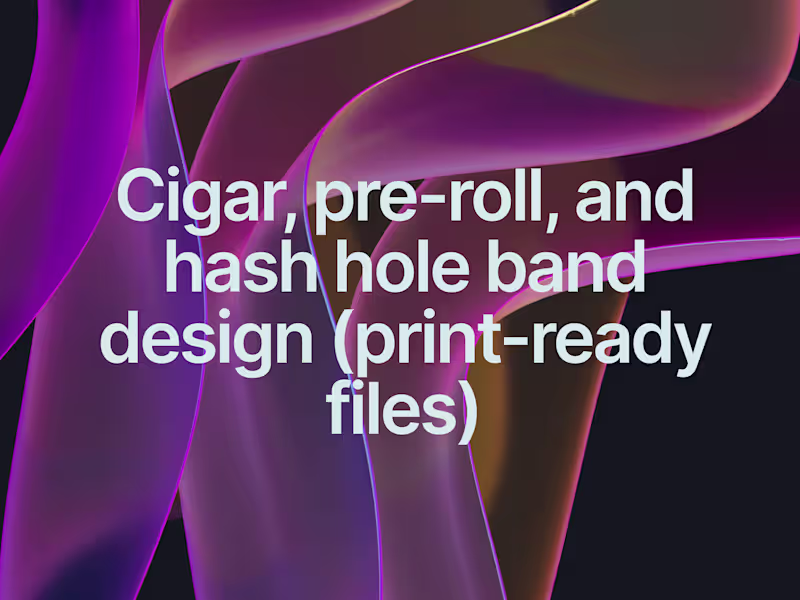 Cover image for Cigar, pre-roll, and hash hole band design (print-ready files)