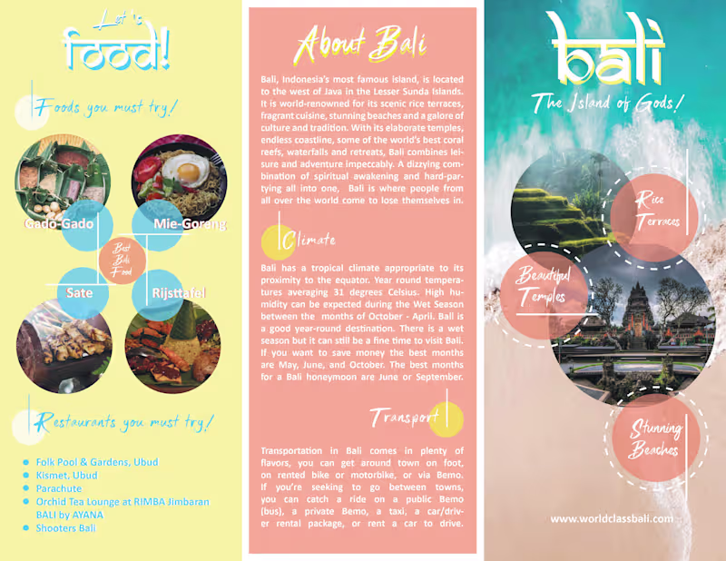 Cover image for Travel Brochure Design