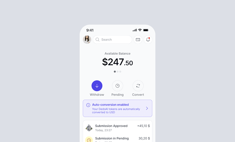 Cover image for Designed a mobile app empowering creators to monetize datasets