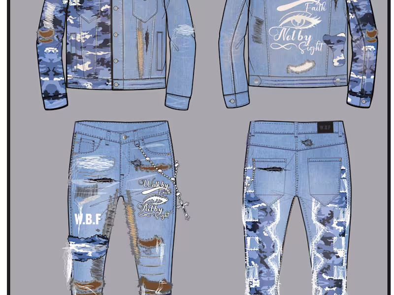 Cover image for Denim Jeans Denim Jacket and denim shorts designer