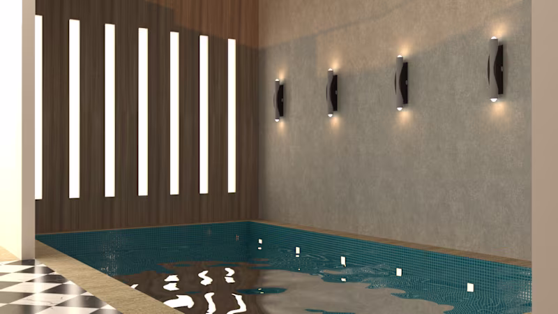 Cover image for This residential pool is designed as a calm and luxurious re...