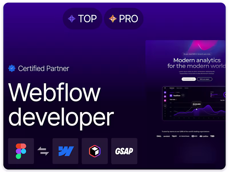 Cover image for Webflow developer for SaaS and startups