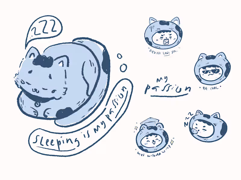 Cover image for Sleepy(head) Cat | Illustration Project