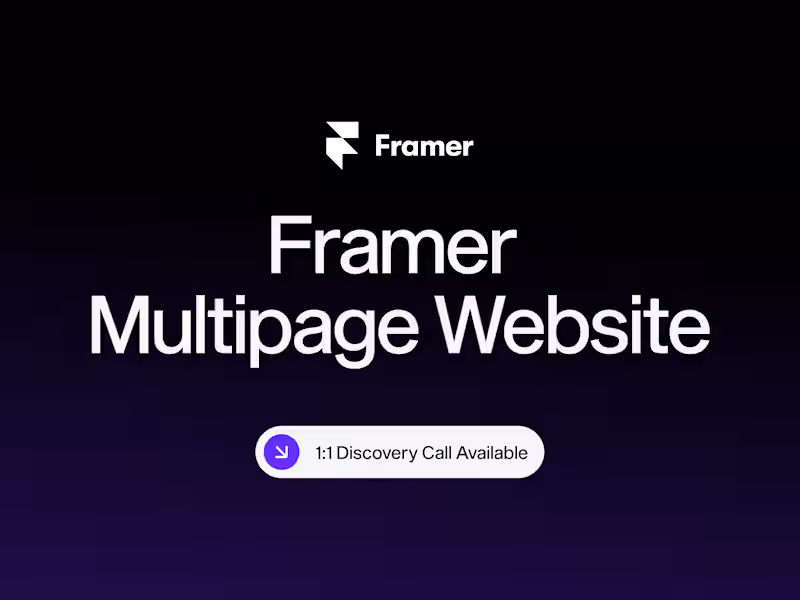 Cover image for Framer Multipage Website — Design & Development (3 Weeks Sprint)