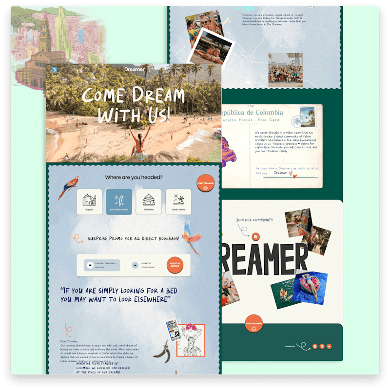 Cover image for Dreamer Travel Booking Web Design