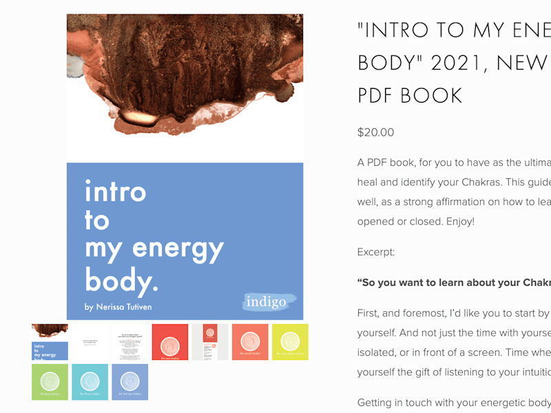 Cover image for "Intro to your Energy Body" ebook, samples.