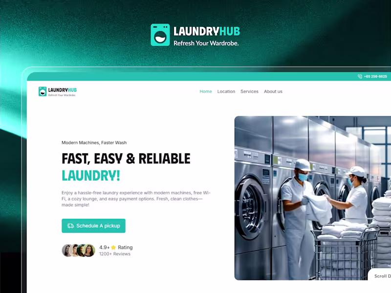 Cover image for LaundryHub : Laundry Service Website Framer Template