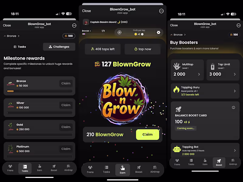 Cover image for  Blow n Grow | Blockchain Telegram Clicker Game