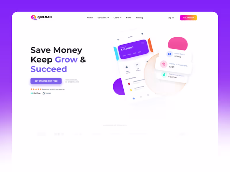 Cover image for Qikloan Landing Page - Figma Template (Freebie)