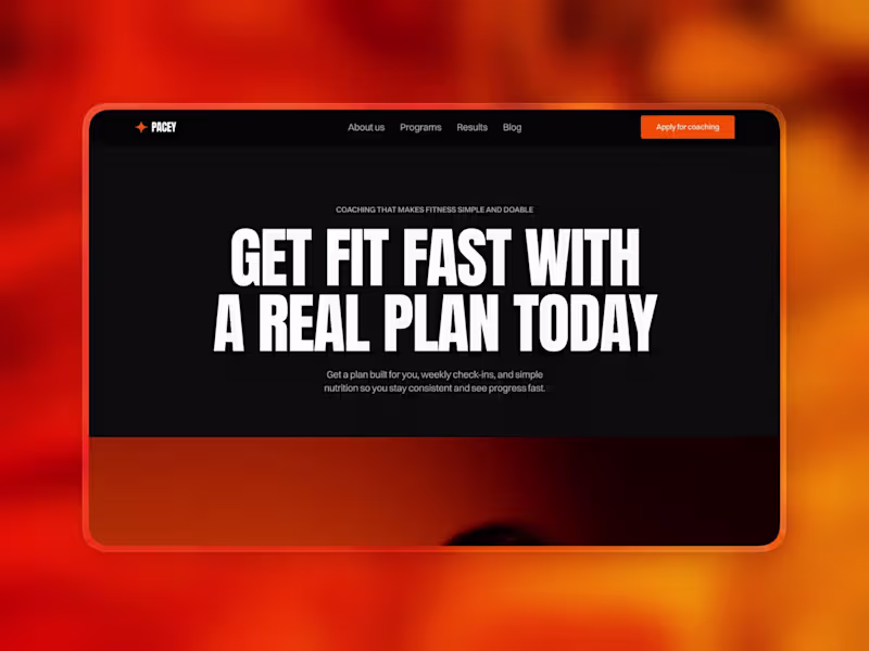 Cover image for Pacey is a conversion-focused online coaching website for fi...