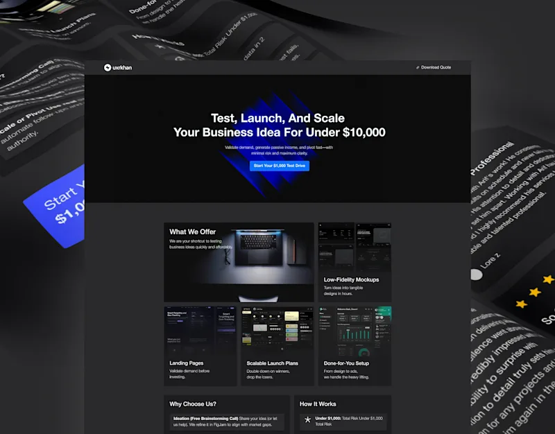 Cover image for Dark Theme Business Landing Page