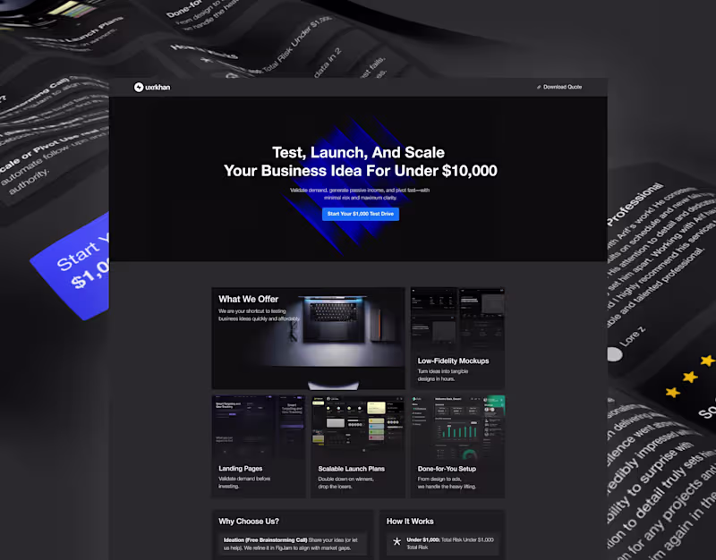 Cover image for Dark Theme Business Landing Page