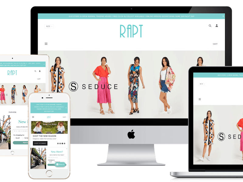 Cover image for Rapt online, Fashion E-commerce store
