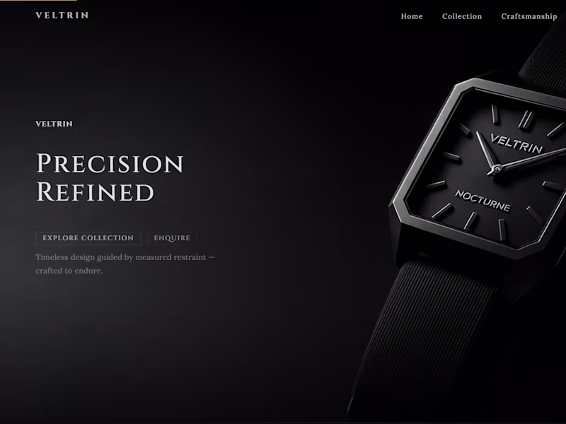 Cover image for VELTRIN Luxury Watch Brand Website Overview A concept websit...