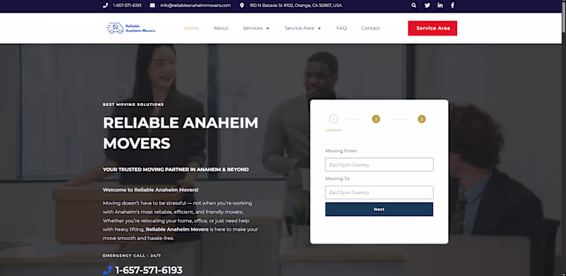 Cover image for Moving Company Website of USA