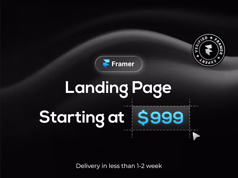 Cover image for Framer • Landing Page Design & Development