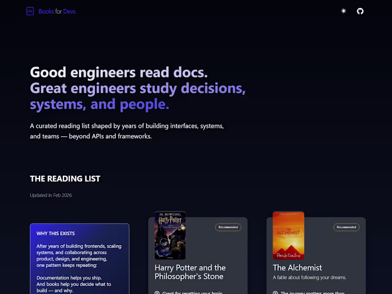 Cover image for Books for Devs
