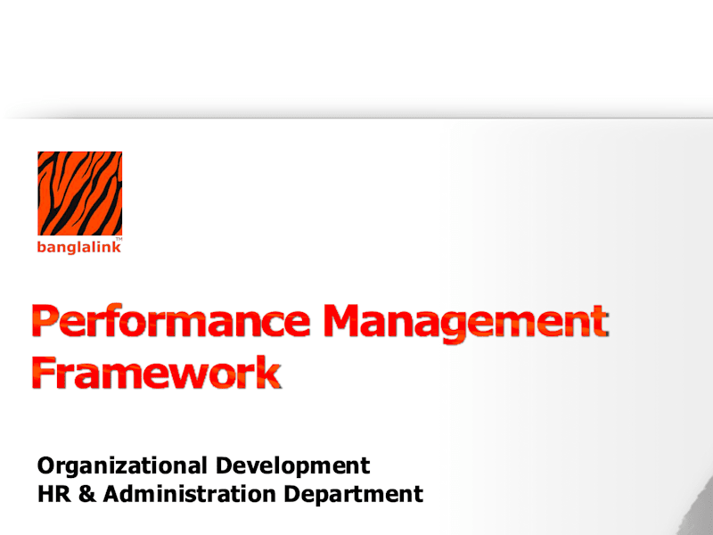 Cover image for Performance Management Framework 