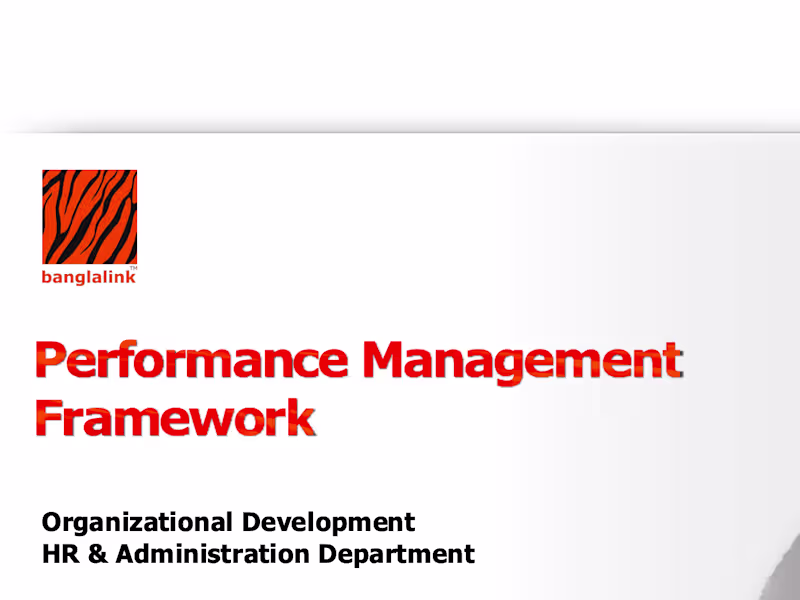Cover image for Performance Management Framework 