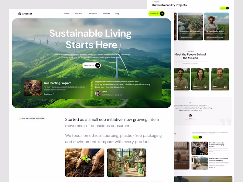Cover image for Greenset – UI/UX Design for a Sustainability Movement