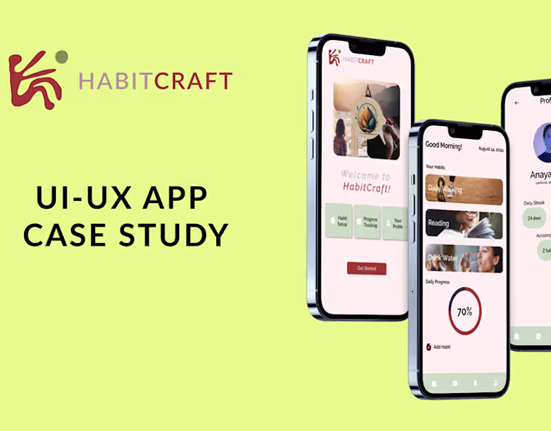 Cover image for HabitCraft - UI UX Case Study :: Behance