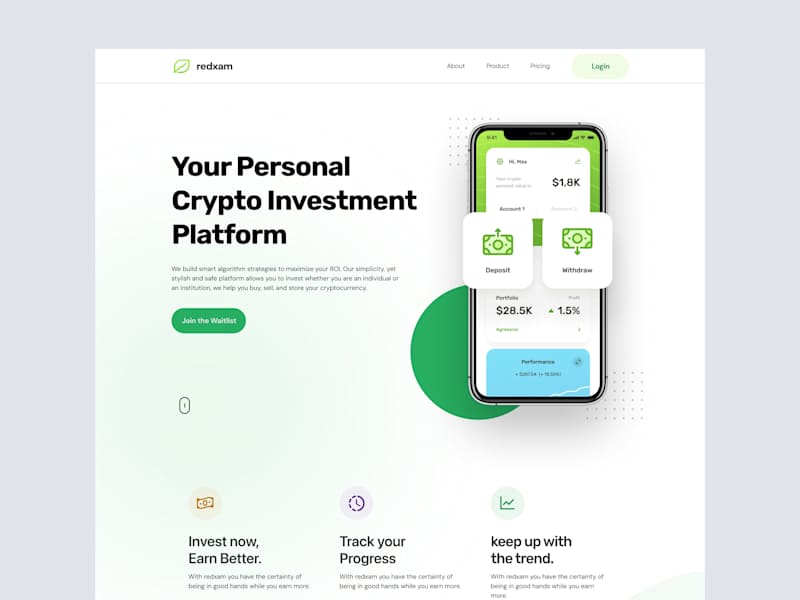 Cover image for Redxam Fintech SaaS Website Landing Page Design