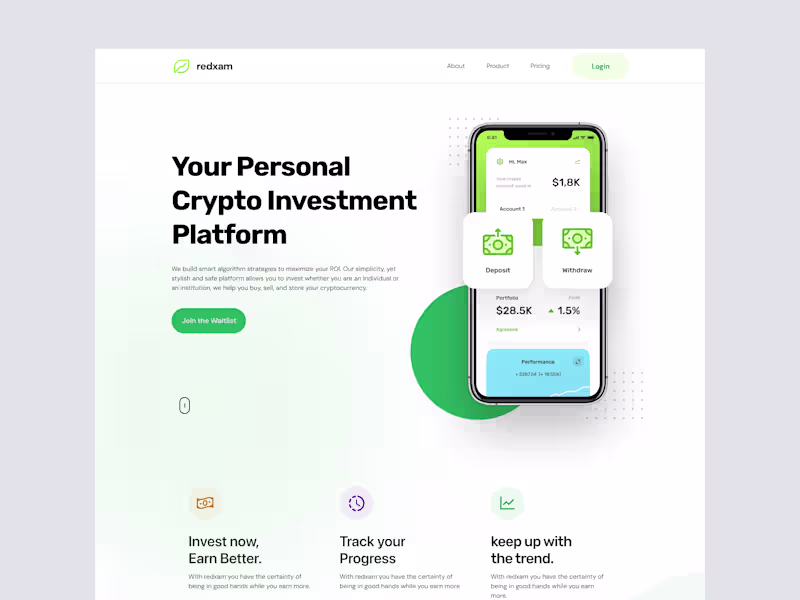Cover image for Redxam Fintech SaaS Website Landing Page Design